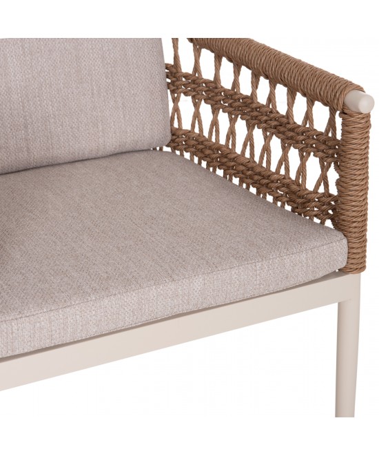 ΠΟΛΥΘΡΟΝΑ BOXER HM6556.02 ΑΛΟΥΜΙΝΙΟ & OLEFIN ΜΠΕΖ-TWIST WICKER 58x60x80Yεκ