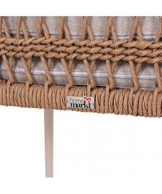 ΠΟΛΥΘΡΟΝΑ BOXER HM6556.02 ΑΛΟΥΜΙΝΙΟ & OLEFIN ΜΠΕΖ-TWIST WICKER 58x60x80Yεκ