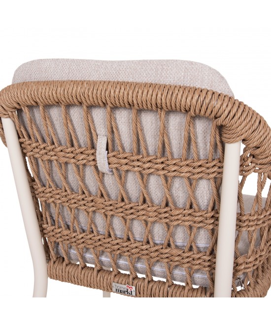 ΠΟΛΥΘΡΟΝΑ BOXER HM6556.02 ΑΛΟΥΜΙΝΙΟ & OLEFIN ΜΠΕΖ-TWIST WICKER 58x60x80Yεκ