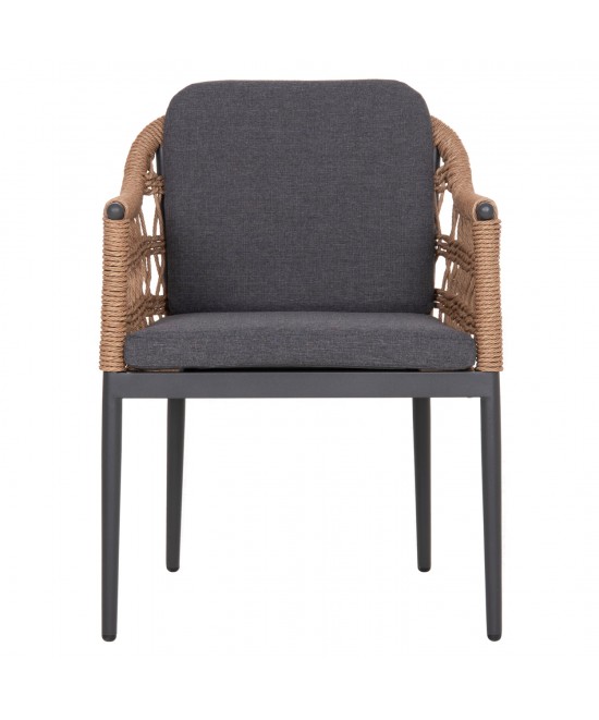 ΠΟΛΥΘΡΟΝΑ BOXER HM6556.01 ΑΛΟΥΜΙΝΙΟ & OLEFIN ΓΚΡΙ-TWIST WICKER 58x60x80Yεκ