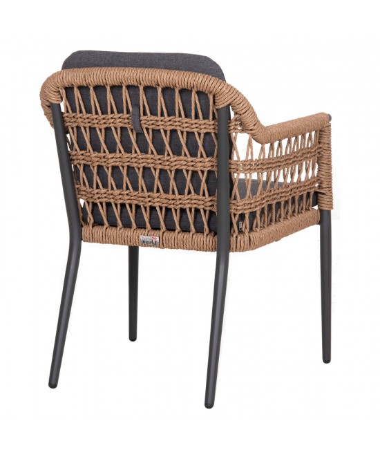 ΠΟΛΥΘΡΟΝΑ BOXER HM6556.01 ΑΛΟΥΜΙΝΙΟ & OLEFIN ΓΚΡΙ-TWIST WICKER 58x60x80Yεκ