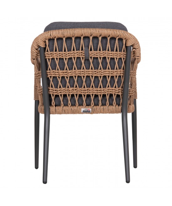 ΠΟΛΥΘΡΟΝΑ BOXER HM6556.01 ΑΛΟΥΜΙΝΙΟ & OLEFIN ΓΚΡΙ-TWIST WICKER 58x60x80Yεκ