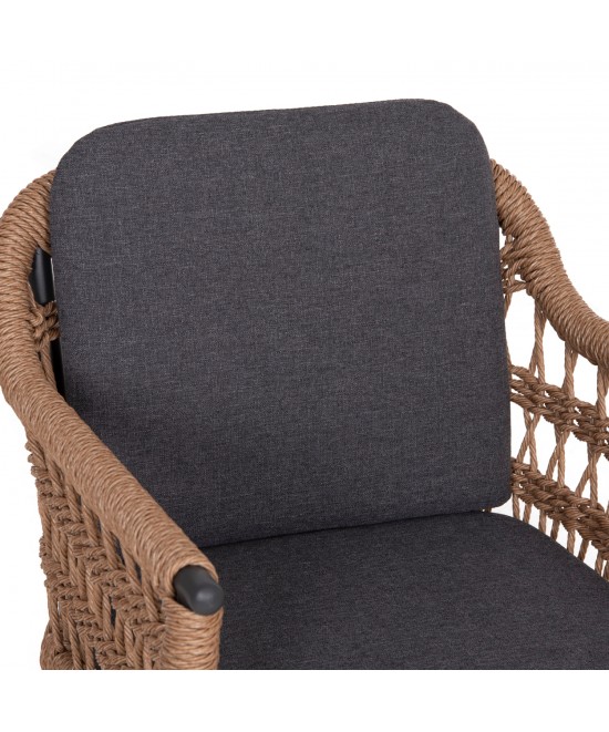 ΠΟΛΥΘΡΟΝΑ BOXER HM6556.01 ΑΛΟΥΜΙΝΙΟ & OLEFIN ΓΚΡΙ-TWIST WICKER 58x60x80Yεκ