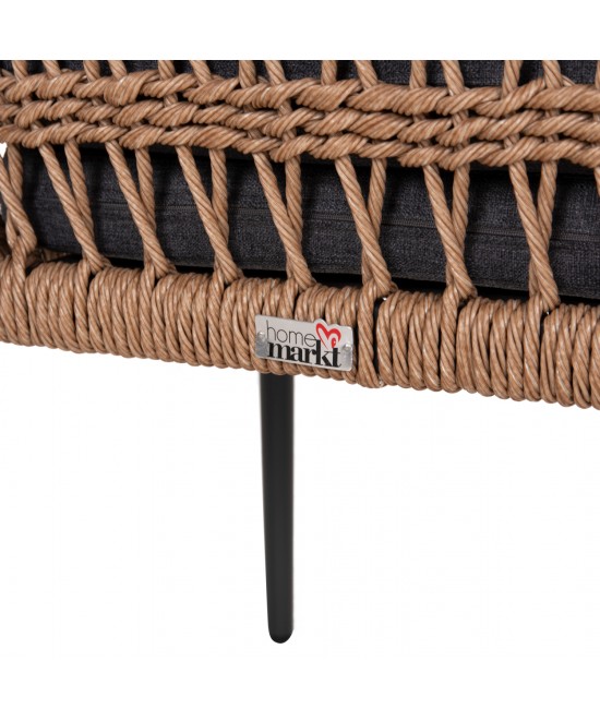 ΠΟΛΥΘΡΟΝΑ BOXER HM6556.01 ΑΛΟΥΜΙΝΙΟ & OLEFIN ΓΚΡΙ-TWIST WICKER 58x60x80Yεκ