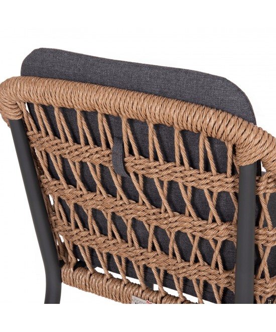 ΠΟΛΥΘΡΟΝΑ BOXER HM6556.01 ΑΛΟΥΜΙΝΙΟ & OLEFIN ΓΚΡΙ-TWIST WICKER 58x60x80Yεκ