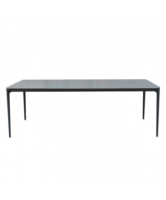 ΤΡΑΠΕΖΙ ΤΡΑΠΕΖΑΡΙΑΣ STAD HM6557.01 ΓΚΡΙ ΑΛΟΥΜΙΝΙΟ & SINTERED STONE TOP 180x90x74Υεκ