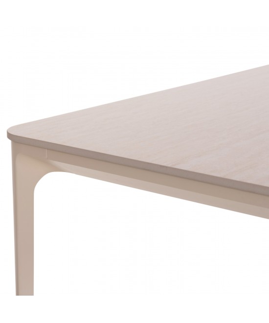 ΤΡΑΠΕΖΙ ΤΡΑΠΕΖΑΡΙΑΣ STAD HM6557.02 ΜΠΕΖ ΑΛΟΥΜΙΝΙΟ--ΛΕΥΚΟ SINTERED STONE 180x90x75Υεκ