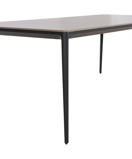 ΤΡΑΠΕΖΙ ΤΡΑΠΕΖΑΡΙΑΣ STAD HM6558.01 ΓΚΡΙ ΑΛΟΥΜΙΝΙΟ & SINTERED STONE TOP 220x100x75Υεκ