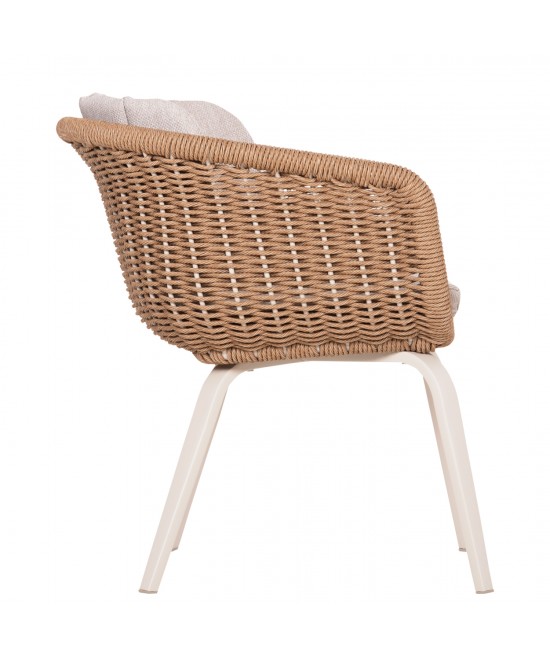 ΠΟΛΥΘΡΟΝΑ VICTUS HM6559.02 ΑΛΟΥΜΙΝΙΟ & OLEFIN ΜΠΕΖ-TWIST WICKER 60x62x76Yεκ