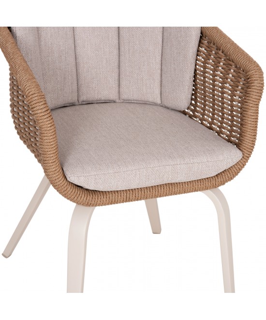 ΠΟΛΥΘΡΟΝΑ VICTUS HM6559.02 ΑΛΟΥΜΙΝΙΟ & OLEFIN ΜΠΕΖ-TWIST WICKER 60x62x76Yεκ