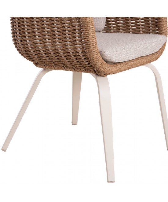 ΠΟΛΥΘΡΟΝΑ VICTUS HM6559.02 ΑΛΟΥΜΙΝΙΟ & OLEFIN ΜΠΕΖ-TWIST WICKER 60x62x76Yεκ