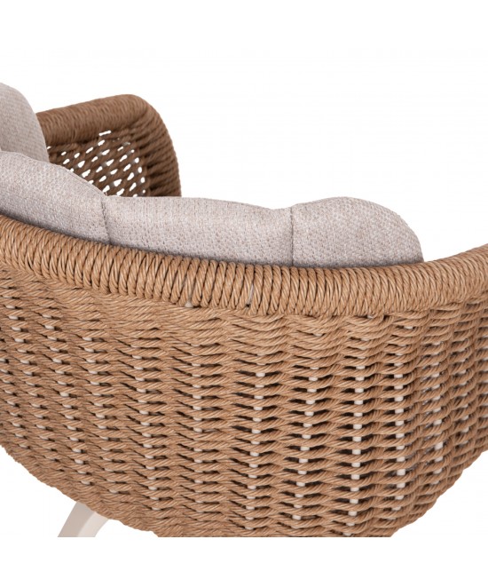 ΠΟΛΥΘΡΟΝΑ VICTUS HM6559.02 ΑΛΟΥΜΙΝΙΟ & OLEFIN ΜΠΕΖ-TWIST WICKER 60x62x76Yεκ