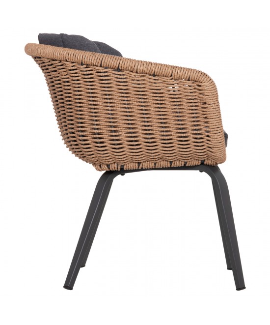 ΠΟΛΥΘΡΟΝΑ VICTUS HM6559.01 ΑΛΟΥΜΙΝΙΟ & OLEFIN ΓΚΡΙ-TWIST WICKER 60x62x76Yεκ
