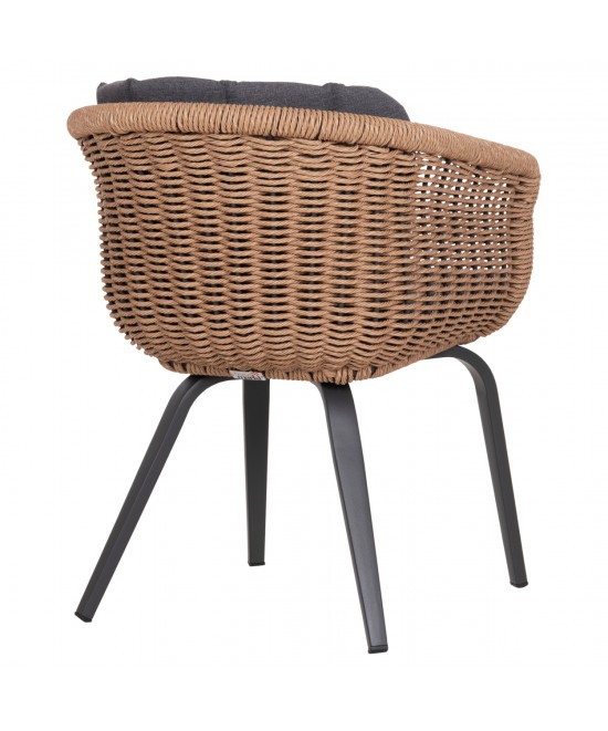 ΠΟΛΥΘΡΟΝΑ VICTUS HM6559.01 ΑΛΟΥΜΙΝΙΟ & OLEFIN ΓΚΡΙ-TWIST WICKER 60x62x76Yεκ