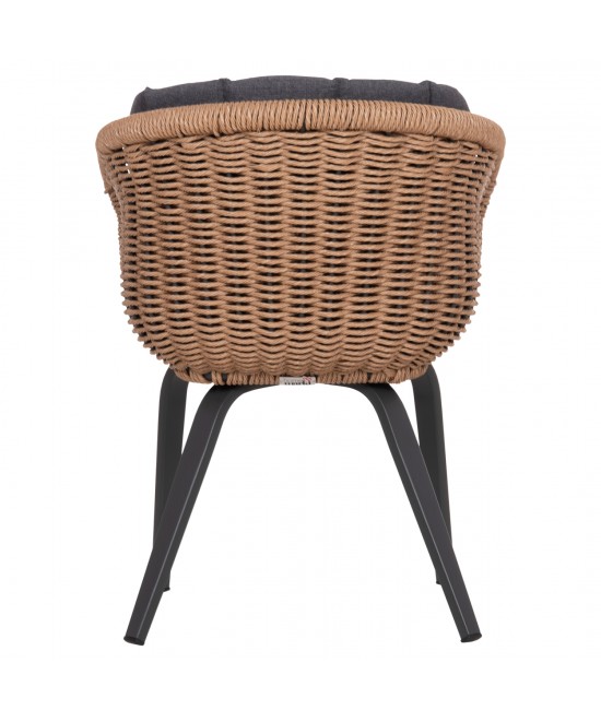 ΠΟΛΥΘΡΟΝΑ VICTUS HM6559.01 ΑΛΟΥΜΙΝΙΟ & OLEFIN ΓΚΡΙ-TWIST WICKER 60x62x76Yεκ