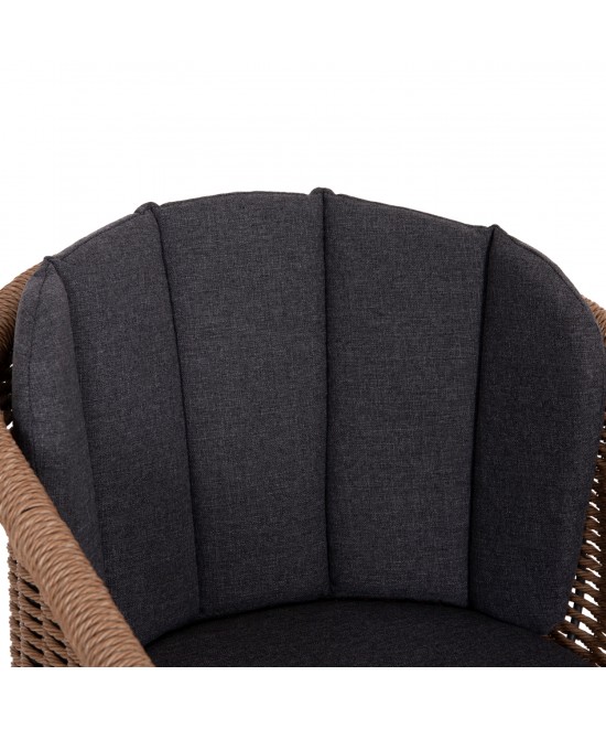 ΠΟΛΥΘΡΟΝΑ VICTUS HM6559.01 ΑΛΟΥΜΙΝΙΟ & OLEFIN ΓΚΡΙ-TWIST WICKER 60x62x76Yεκ