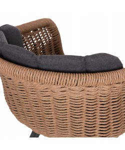 ΠΟΛΥΘΡΟΝΑ VICTUS HM6559.01 ΑΛΟΥΜΙΝΙΟ & OLEFIN ΓΚΡΙ-TWIST WICKER 60x62x76Yεκ