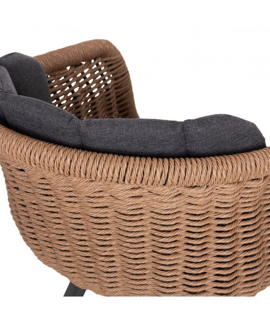 ΠΟΛΥΘΡΟΝΑ VICTUS HM6559.01 ΑΛΟΥΜΙΝΙΟ & OLEFIN ΓΚΡΙ-TWIST WICKER 60x62x76Yεκ