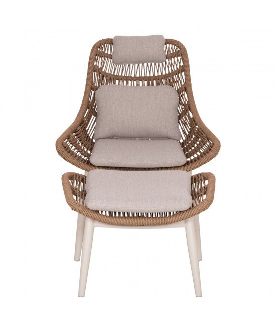 ΠΟΛΥΘΡΟΝΑ LOUNGE ΜΕ ΥΠΟΠΟΔΙΟ REMVAZZO HM6561.02 ΑΛΟΥΜΙΝΙΟ ΜΠΕΖ--WICKER 90x85x96Υεκ