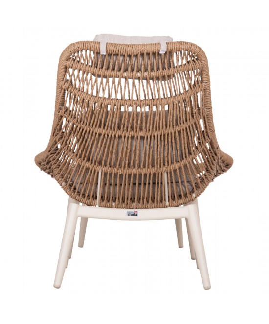 ΠΟΛΥΘΡΟΝΑ LOUNGE ΜΕ ΥΠΟΠΟΔΙΟ REMVAZZO HM6561.02 ΑΛΟΥΜΙΝΙΟ ΜΠΕΖ--WICKER 90x85x96Υεκ