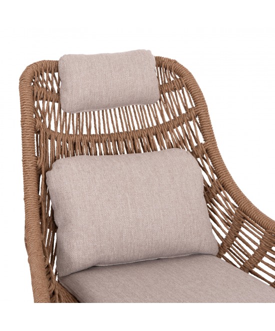 ΠΟΛΥΘΡΟΝΑ LOUNGE ΜΕ ΥΠΟΠΟΔΙΟ REMVAZZO HM6561.02 ΑΛΟΥΜΙΝΙΟ ΜΠΕΖ--WICKER 90x85x96Υεκ