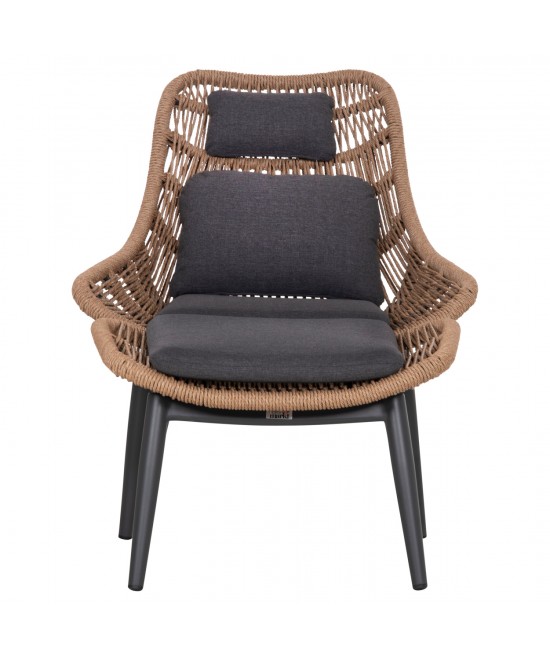 ΠΟΛΥΘΡΟΝΑ LOUNGE ΜΕ ΥΠΟΠΟΔΙΟ REMVAZZO HM6561.01 ΑΛΟΥΜΙΝΙΟ ΓΚΡΙ--WICKER 90x85x96Υεκ