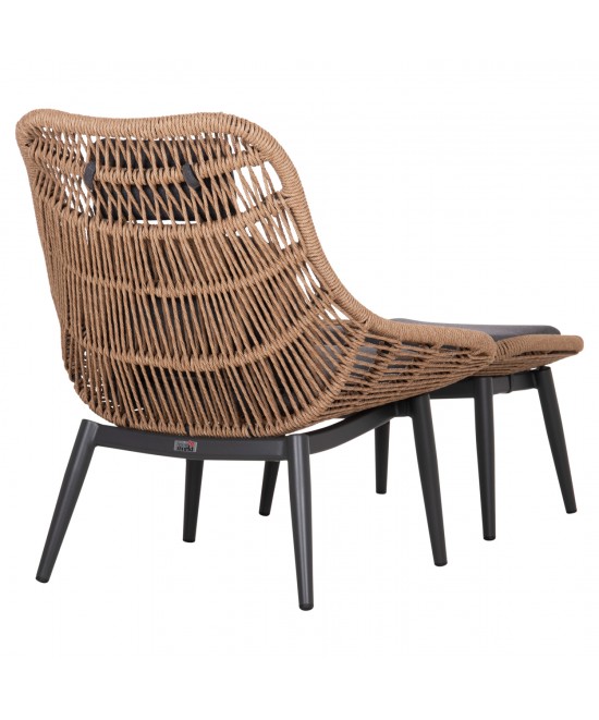 ΠΟΛΥΘΡΟΝΑ LOUNGE ΜΕ ΥΠΟΠΟΔΙΟ REMVAZZO HM6561.01 ΑΛΟΥΜΙΝΙΟ ΓΚΡΙ--WICKER 90x85x96Υεκ