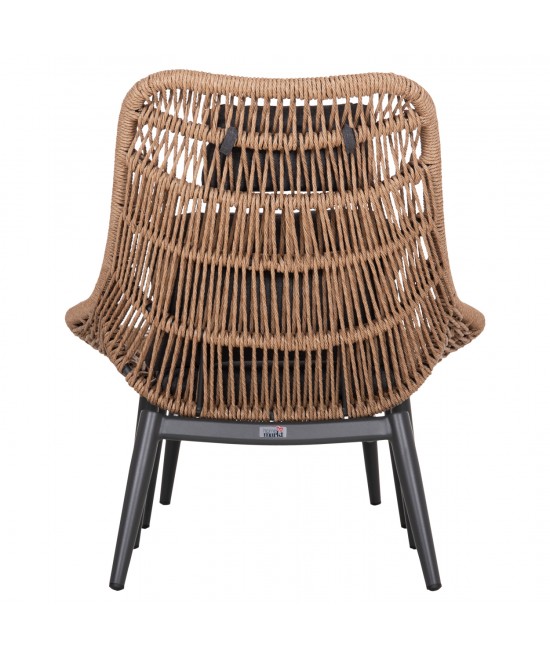 ΠΟΛΥΘΡΟΝΑ LOUNGE ΜΕ ΥΠΟΠΟΔΙΟ REMVAZZO HM6561.01 ΑΛΟΥΜΙΝΙΟ ΓΚΡΙ--WICKER 90x85x96Υεκ