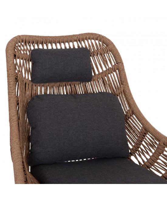 ΠΟΛΥΘΡΟΝΑ LOUNGE ΜΕ ΥΠΟΠΟΔΙΟ REMVAZZO HM6561.01 ΑΛΟΥΜΙΝΙΟ ΓΚΡΙ--WICKER 90x85x96Υεκ