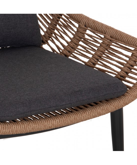 ΠΟΛΥΘΡΟΝΑ LOUNGE ΜΕ ΥΠΟΠΟΔΙΟ REMVAZZO HM6561.01 ΑΛΟΥΜΙΝΙΟ ΓΚΡΙ--WICKER 90x85x96Υεκ