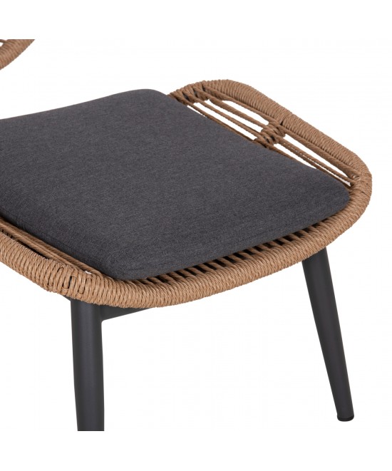 ΠΟΛΥΘΡΟΝΑ LOUNGE ΜΕ ΥΠΟΠΟΔΙΟ REMVAZZO HM6561.01 ΑΛΟΥΜΙΝΙΟ ΓΚΡΙ--WICKER 90x85x96Υεκ