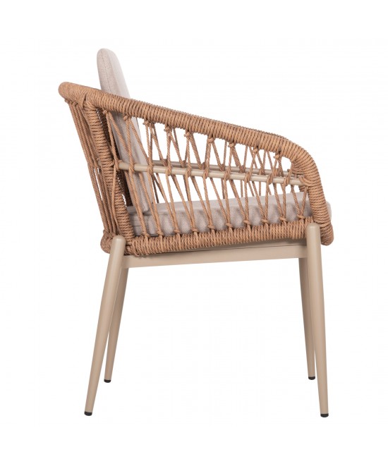 ΠΟΛΥΘΡΟΝΑ ΑΛΟΥΜΙΝΙΟΥ GALDIN HM6272.03 ΚΑΠΟΥΤΣΙΝΟ-P.E.RATTAN-ΜΠΕΖ ΥΦΑΣΜΑ 65x60x76Υεκ