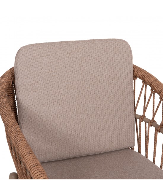 ΠΟΛΥΘΡΟΝΑ ΑΛΟΥΜΙΝΙΟΥ GALDIN HM6272.03 ΚΑΠΟΥΤΣΙΝΟ-P.E.RATTAN-ΜΠΕΖ ΥΦΑΣΜΑ 65x60x76Υεκ