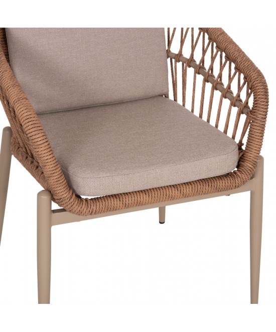 ΠΟΛΥΘΡΟΝΑ ΑΛΟΥΜΙΝΙΟΥ GALDIN HM6272.03 ΚΑΠΟΥΤΣΙΝΟ-P.E.RATTAN-ΜΠΕΖ ΥΦΑΣΜΑ 65x60x76Υεκ