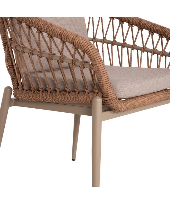 ΠΟΛΥΘΡΟΝΑ ΑΛΟΥΜΙΝΙΟΥ GALDIN HM6272.03 ΚΑΠΟΥΤΣΙΝΟ-P.E.RATTAN-ΜΠΕΖ ΥΦΑΣΜΑ 65x60x76Υεκ