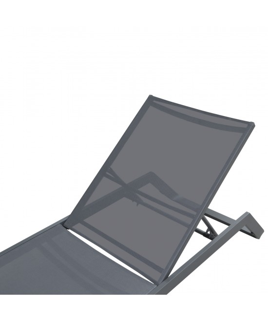 ΞΑΠΛΩΣΤΡΑ ΑΛΟΥΜΙΝΙΟΥ MARIMAR HM6562.01 ΣΚΕΛΕΤΟΣ & TEXTILENE ΓΚΡΙ 220x67.5x31.5Υεκ