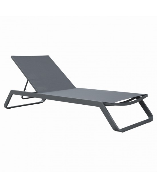 ΞΑΠΛΩΣΤΡΑ ΑΛΟΥΜΙΝΙΟΥ MARIMAR HM6562.01 ΣΚΕΛΕΤΟΣ & TEXTILENE ΓΚΡΙ 220x67.5x31.5Υεκ