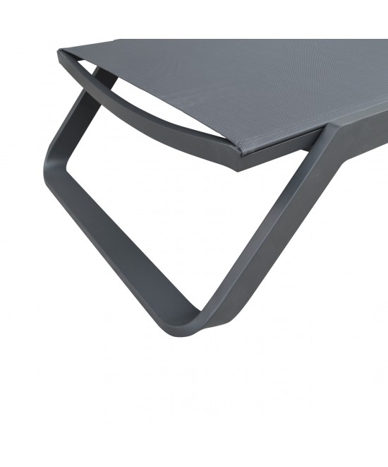 ΞΑΠΛΩΣΤΡΑ ΑΛΟΥΜΙΝΙΟΥ MARIMAR HM6562.01 ΣΚΕΛΕΤΟΣ & TEXTILENE ΓΚΡΙ 220x67.5x31.5Υεκ