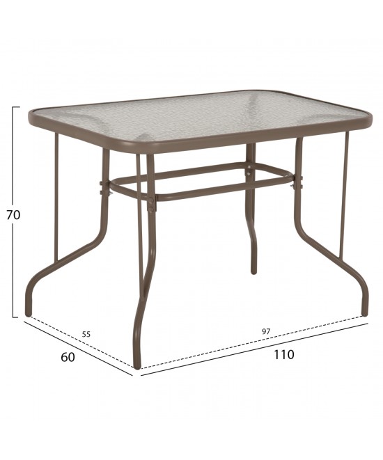 ΣΕΤ ΤΡΑΠΕΖΑΡΙΑΣ ΕΞ.ΧΩΡΟΥ 5ΤΜΧ LEON HM5193.04 ΤΡΑΠΕΖΙ-ΚΑΡΕΚΛΕΣ ΜΕΤΑΛΛΟ ΣΑΜΠΑΝΙ
