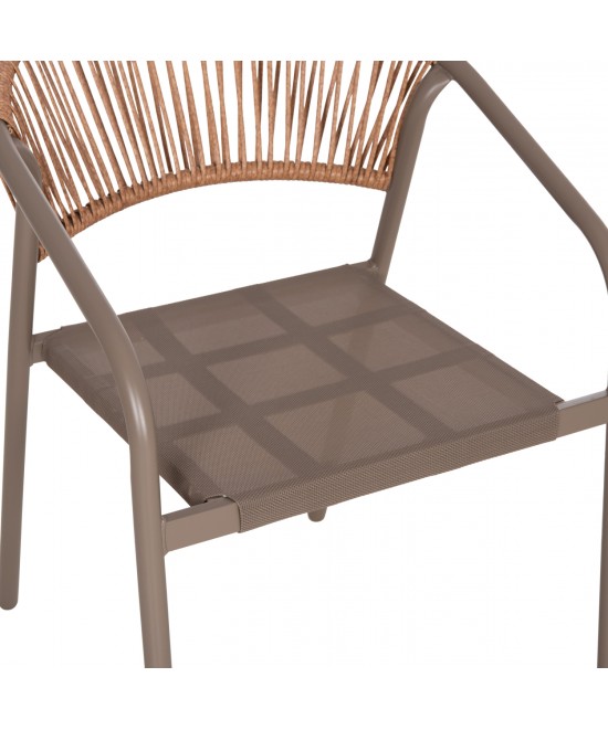 ΣΕΤ ΤΡΑΠΕΖΑΡΙΑΣ 5ΤΜΧ BRUNO HM10727.04 ΚΑΡΕΚΛΕΣ ΜΕΤΑΛΛΙΚΕΣ & ΤΡΑΠΕΖΙ 140x80εκ ΣΑΜΠΑΝΙ