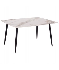 ΤΡΑΠΕΖΙ RAVEN HM18149.04 ΚΕΡΑΜΙΚΟ TOP ΜΕ ΟΨΗ ΛΕΥΚΟ/ΚΑΦΕ ΜΑΡΜΑΡΟ 140x80x74Υεκ.