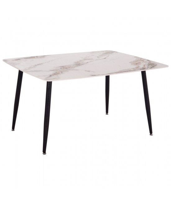 ΤΡΑΠΕΖΙ RAVEN HM18149.04 ΚΕΡΑΜΙΚΟ TOP ΜΕ ΟΨΗ ΛΕΥΚΟ/ΚΑΦΕ ΜΑΡΜΑΡΟ 140x80x74Υεκ.