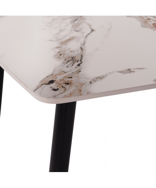 ΤΡΑΠΕΖΙ RAVEN HM18149.04 ΚΕΡΑΜΙΚΟ TOP ΜΕ ΟΨΗ ΛΕΥΚΟ/ΚΑΦΕ ΜΑΡΜΑΡΟ 140x80x74Υεκ.