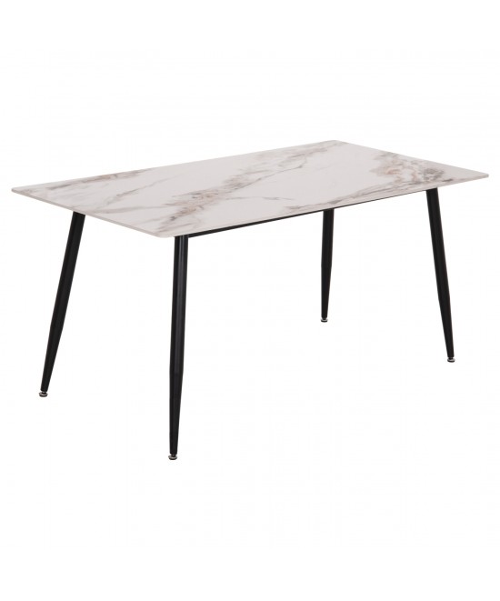 ΤΡΑΠΕΖΙ RAVEN HM18150.04 ΚΕΡΑΜΙΚΟ TOP ΜΕ ΟΨΗ ΛΕΥΚΟ/ΚΑΦΕ ΜΑΡΜΑΡΟ 160x80x74Υεκ.