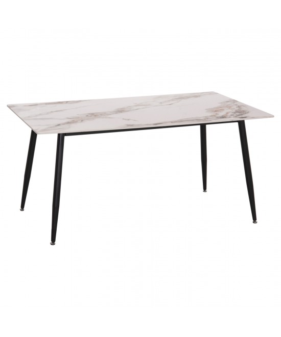 ΤΡΑΠΕΖΙ RAVEN HM18150.04 ΚΕΡΑΜΙΚΟ TOP ΜΕ ΟΨΗ ΛΕΥΚΟ/ΚΑΦΕ ΜΑΡΜΑΡΟ 160x80x74Υεκ.