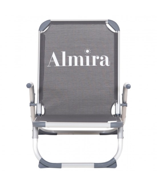 ΚΑΡΕΚΛΑΚΙ ΠΑΡΑΛΙΑΣ ΑΛΟΥΜINIOY ΒΑΡ.ΤΥΠΟΥ ΨΗΛΗ ΠΛΑΤΗ ALMIRA HM5053.10 ΓΚΡΙ 55x71x66Υεκ