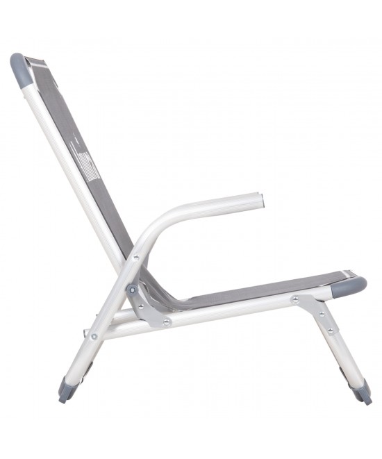 ΚΑΡΕΚΛΑΚΙ ΠΑΡΑΛΙΑΣ ΑΛΟΥΜINIOY ΒΑΡ.ΤΥΠΟΥ ΨΗΛΗ ΠΛΑΤΗ ALMIRA HM5053.10 ΓΚΡΙ 55x71x66Υεκ