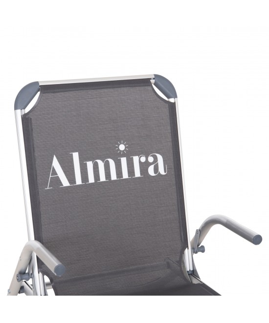 ΚΑΡΕΚΛΑΚΙ ΠΑΡΑΛΙΑΣ ΑΛΟΥΜINIOY ΒΑΡ.ΤΥΠΟΥ ΨΗΛΗ ΠΛΑΤΗ ALMIRA HM5053.10 ΓΚΡΙ 55x71x66Υεκ