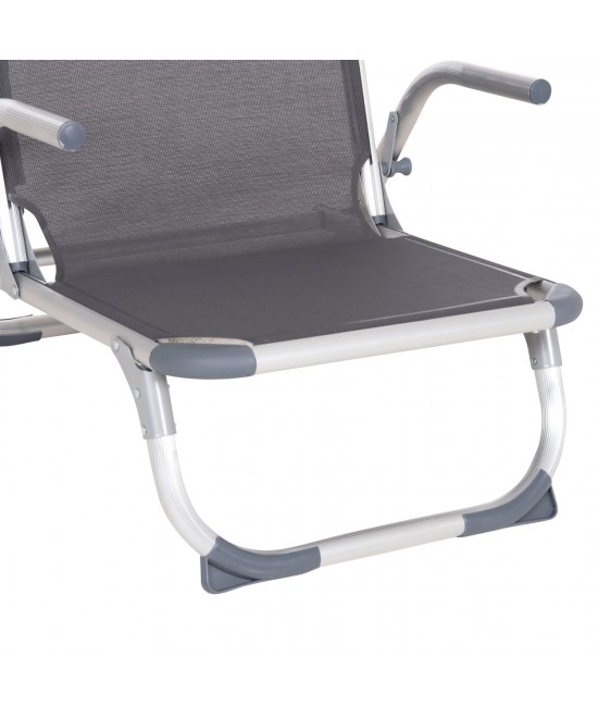 ΚΑΡΕΚΛΑΚΙ ΠΑΡΑΛΙΑΣ ΑΛΟΥΜINIOY ΒΑΡ.ΤΥΠΟΥ ΨΗΛΗ ΠΛΑΤΗ ALMIRA HM5053.10 ΓΚΡΙ 55x71x66Υεκ