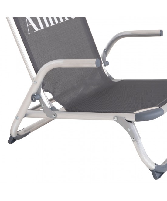 ΚΑΡΕΚΛΑΚΙ ΠΑΡΑΛΙΑΣ ΑΛΟΥΜINIOY ΒΑΡ.ΤΥΠΟΥ ΨΗΛΗ ΠΛΑΤΗ ALMIRA HM5053.10 ΓΚΡΙ 55x71x66Υεκ